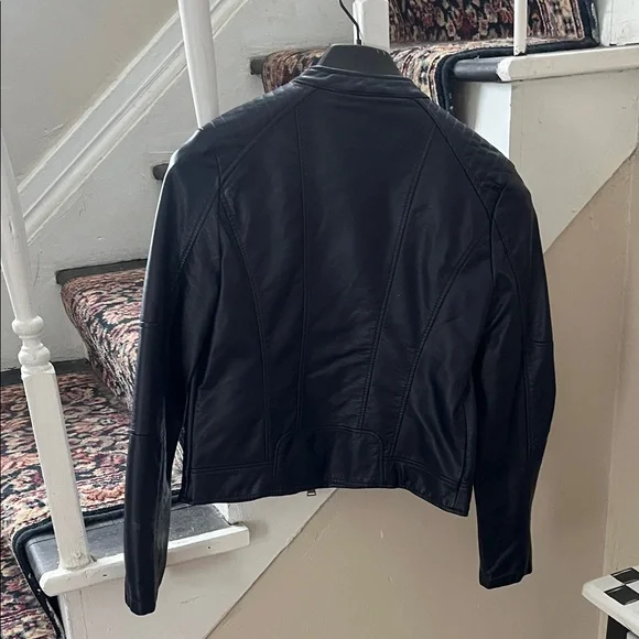 Vero Moda Women's Navy Faux Leather Jacket - Picture 5 of 5